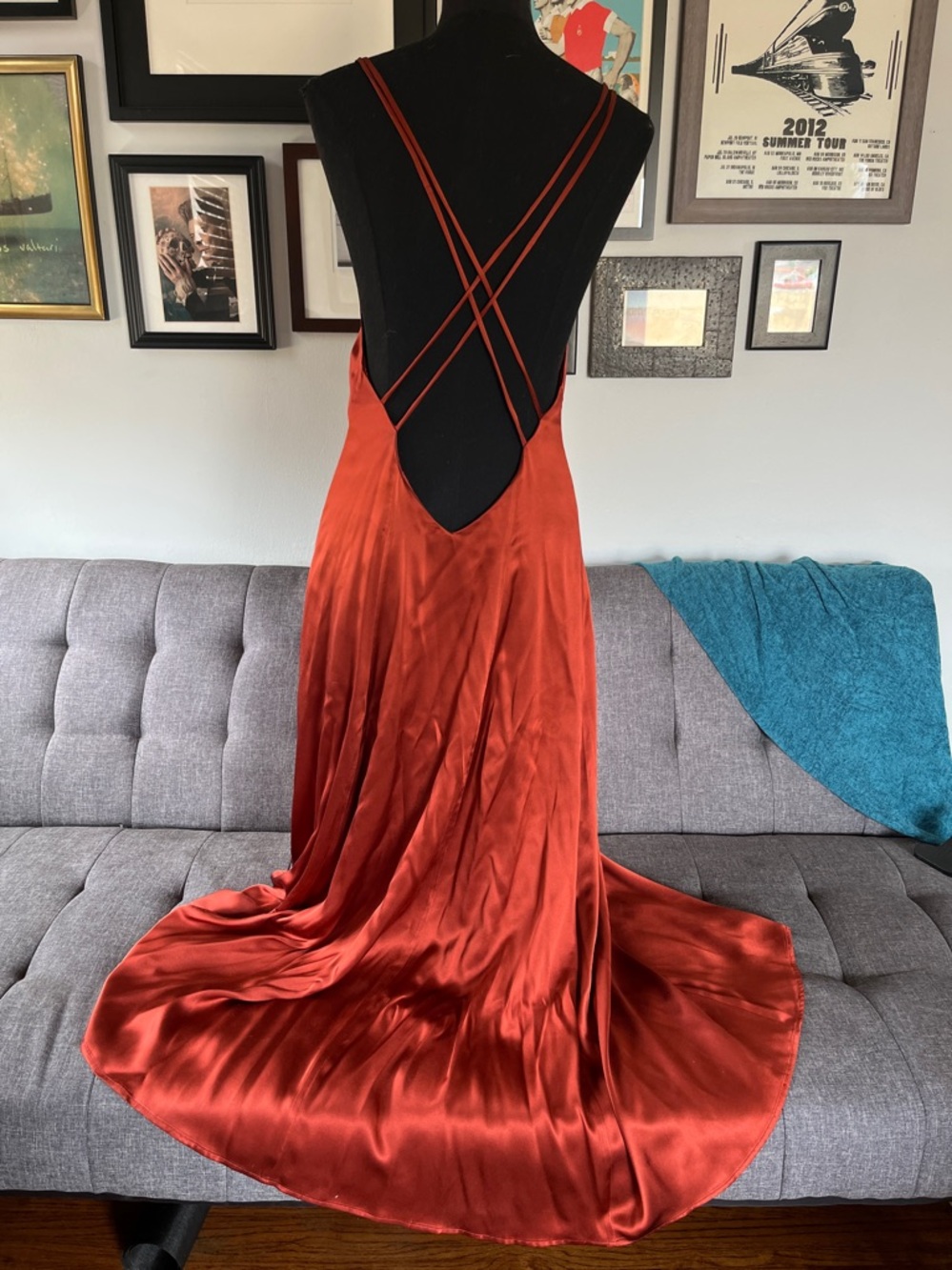 Sleeping with Jacque "Freudian" Silk Slip Dress in Copper.  Size 4 - Picture 9 of 12